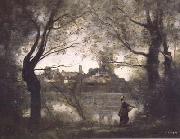 Jean Baptiste Camille  Corot Mantes (mk11) oil